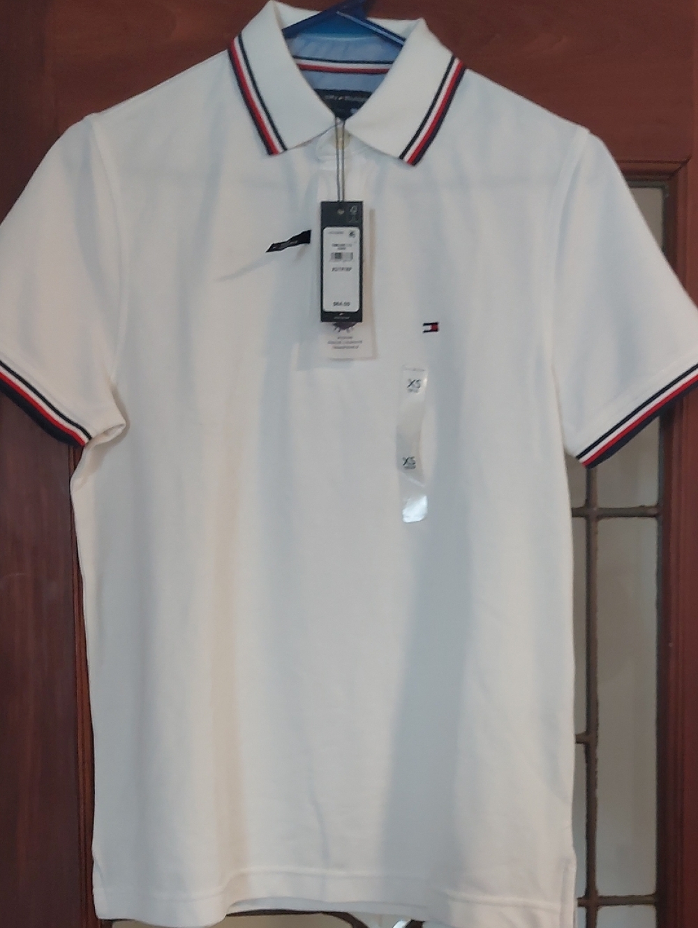 Tommy Hilfiger White Polo with Red & Navy Trim
